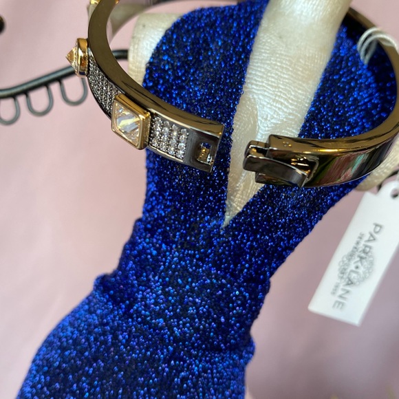 NWT BAUBLE HIGH POLISHED HEMATITE GOLD ACCENT DESIGNER INSPIRED PAVED CZ - Picture 8 of 16